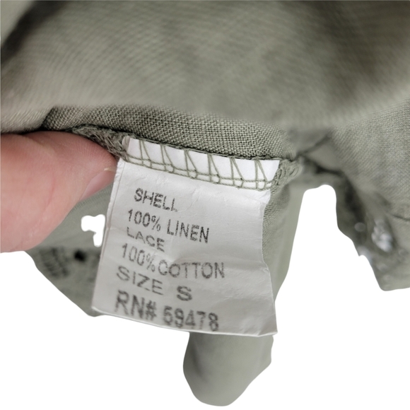 Carla Conti Light green embroidered 100% linen dress size S - Picture 11 of 11